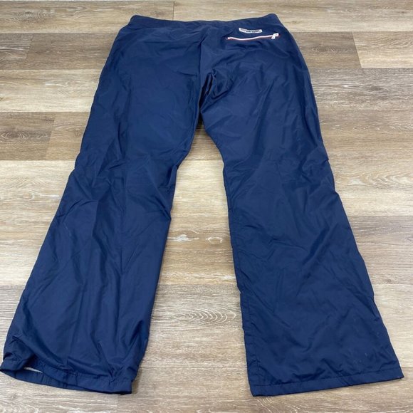 TOMMY HILFIGER Wide Leg Mid Rise Blue Wind Breaker Track Pants Women's Size 13 - Picture 2 of 12